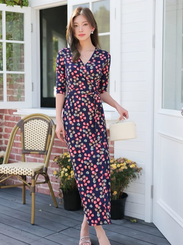 A23004 – Whisper Peach Long Wrap Dress - 图片 4