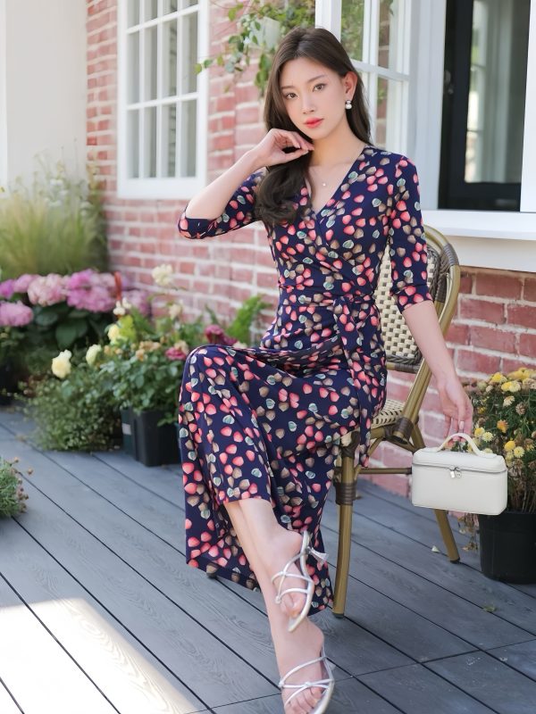 A23004 – Whisper Peach Long Wrap Dress - 图片 5